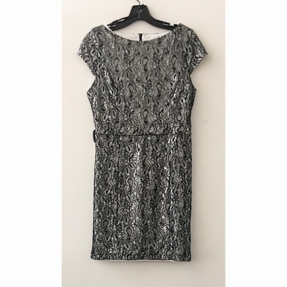 BLACK Lace Dress with Silver Accent - Picture 1 of 3